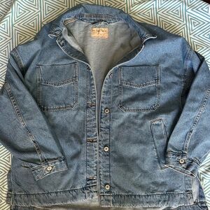 We The Free Jacket Womens Medium Blue Trucker Denim Madison Oversized